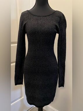 Vintage Calvin Klein Sexy Black with Silver Thread Dress